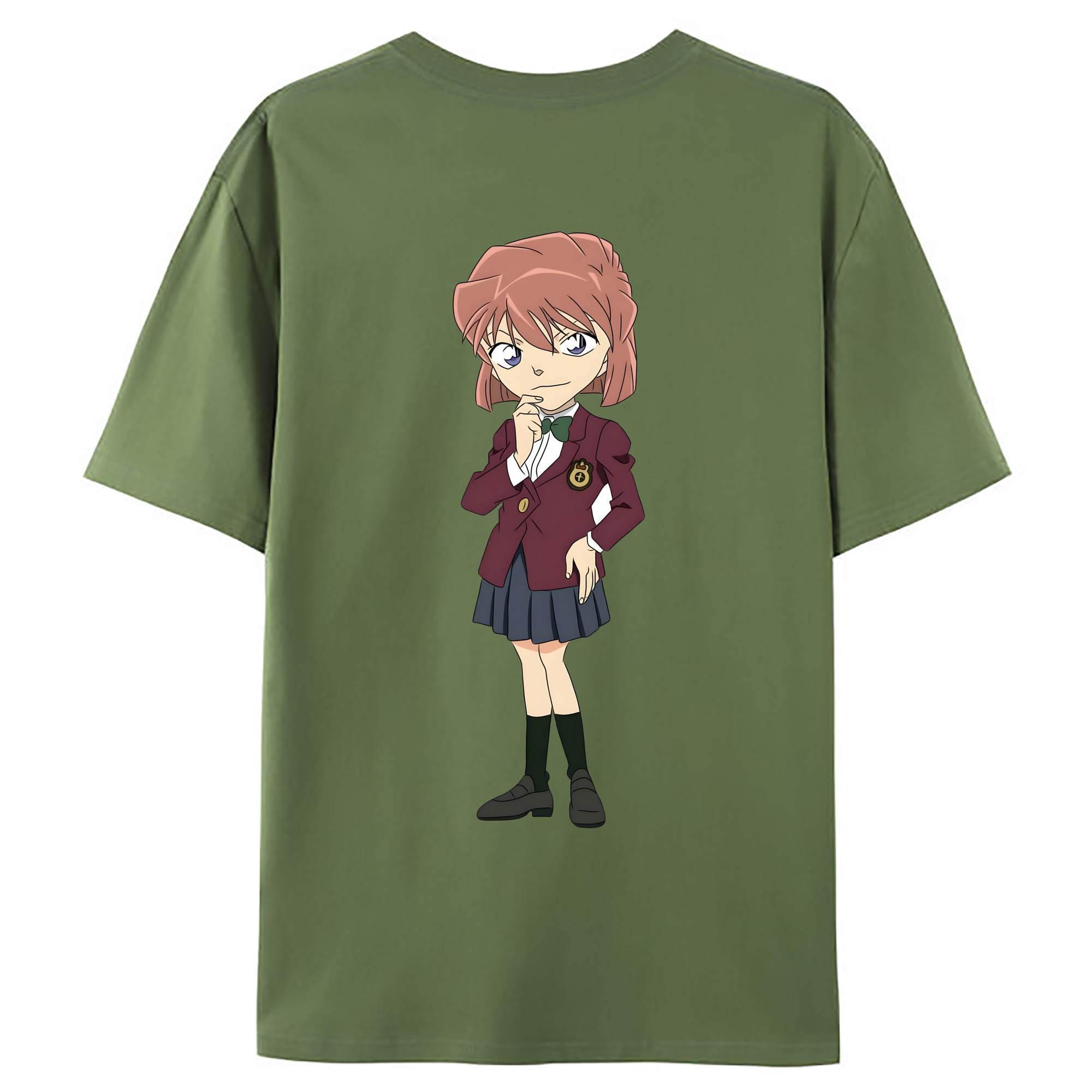 （画像用） 名探偵コナン 灰原 哀 はいばら あい Detective Conan Anita Hailey、Vi Graythorn Haibara Ai 綿100％ メンズ半袖Tシャツ（バックプリント） 通気性